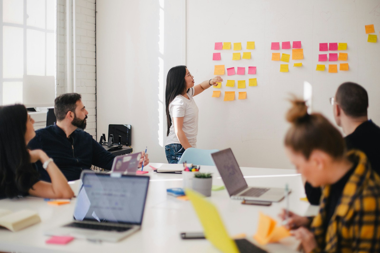 Product team planning an application together