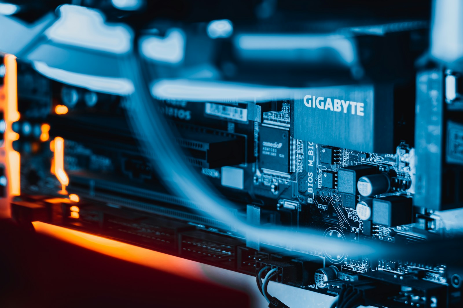 Close-up of modern computing hardware