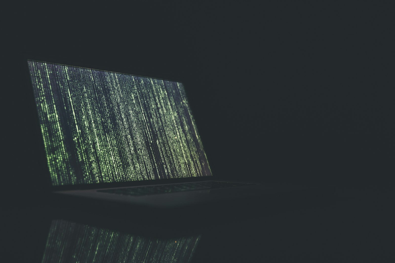 Computer displaying encrypted digital information