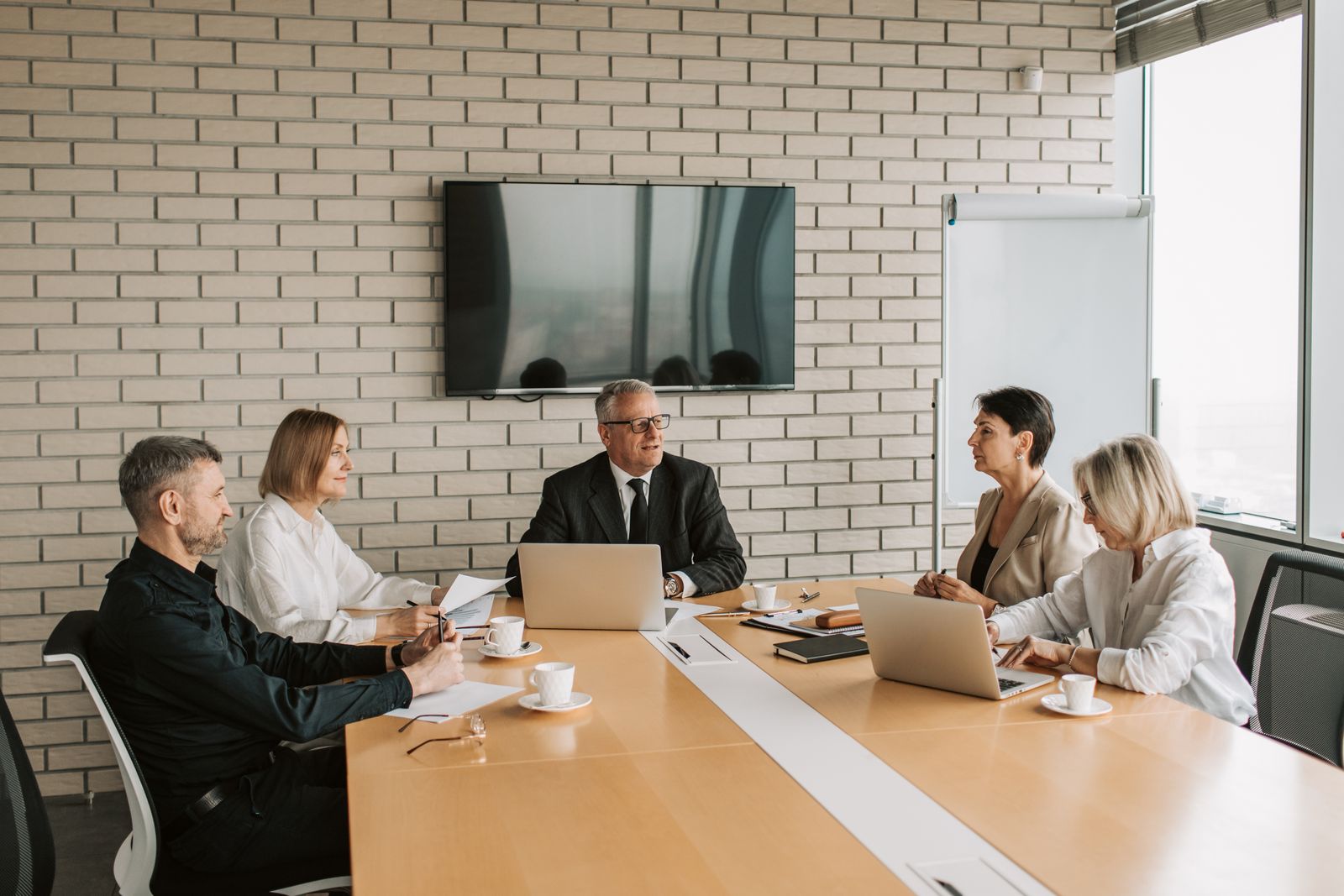 Leadership team meeting around a conference table