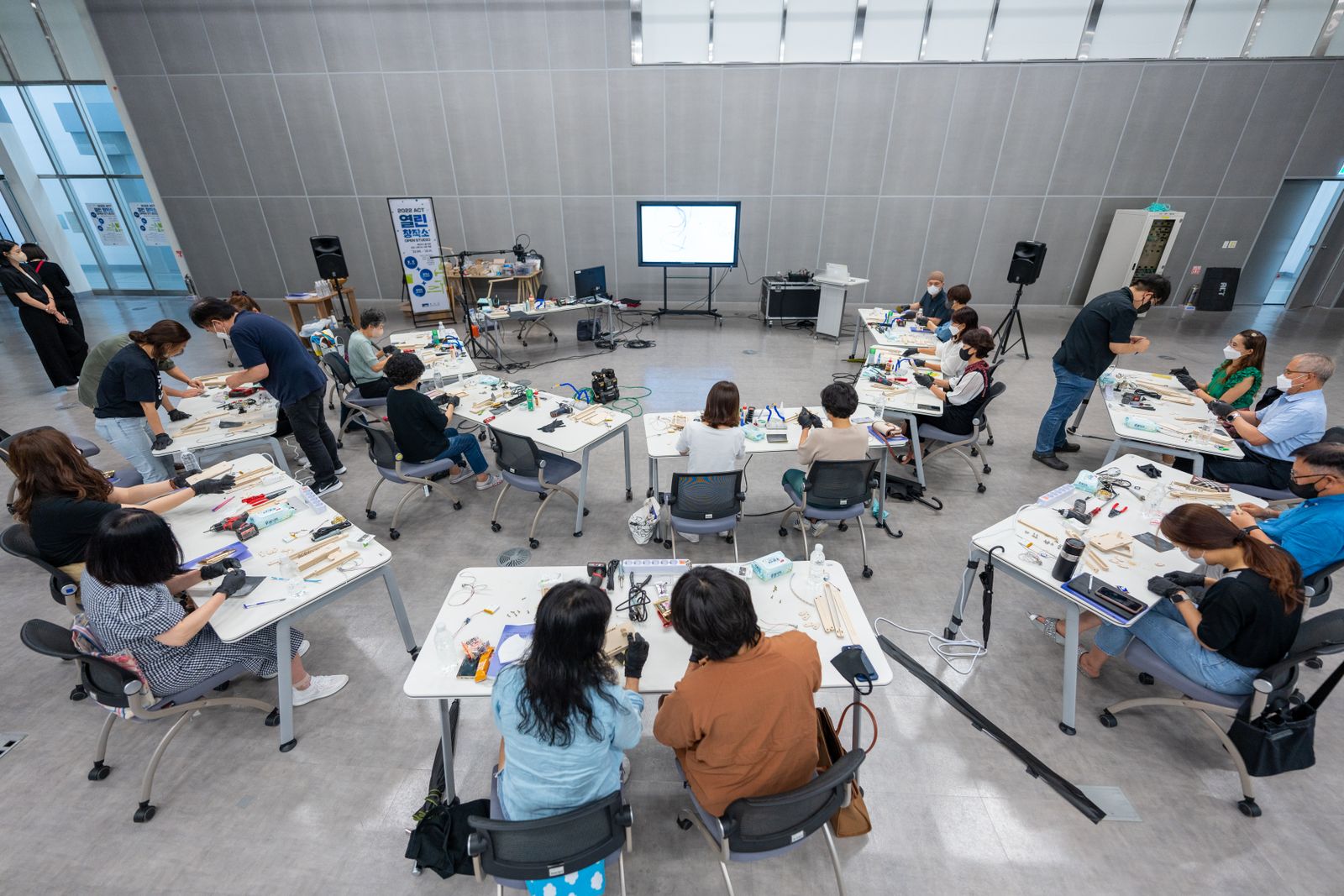 Students participating in a technology workshop