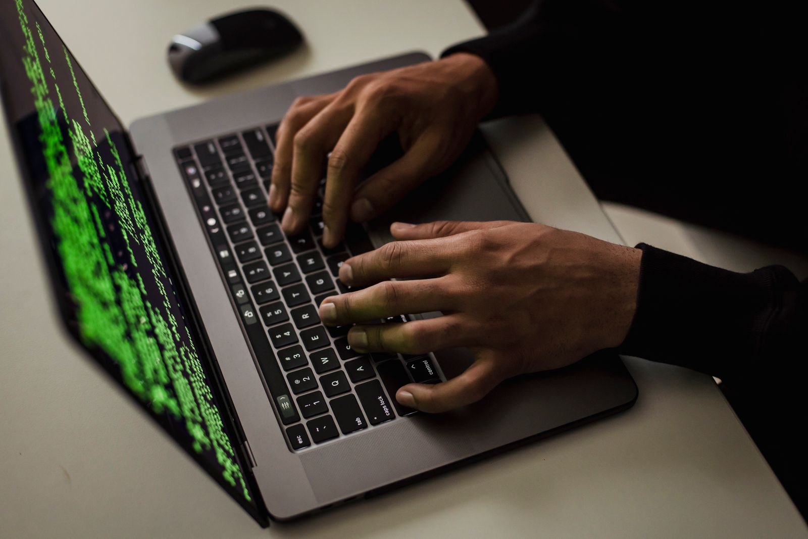 Computer displaying encrypted digital information