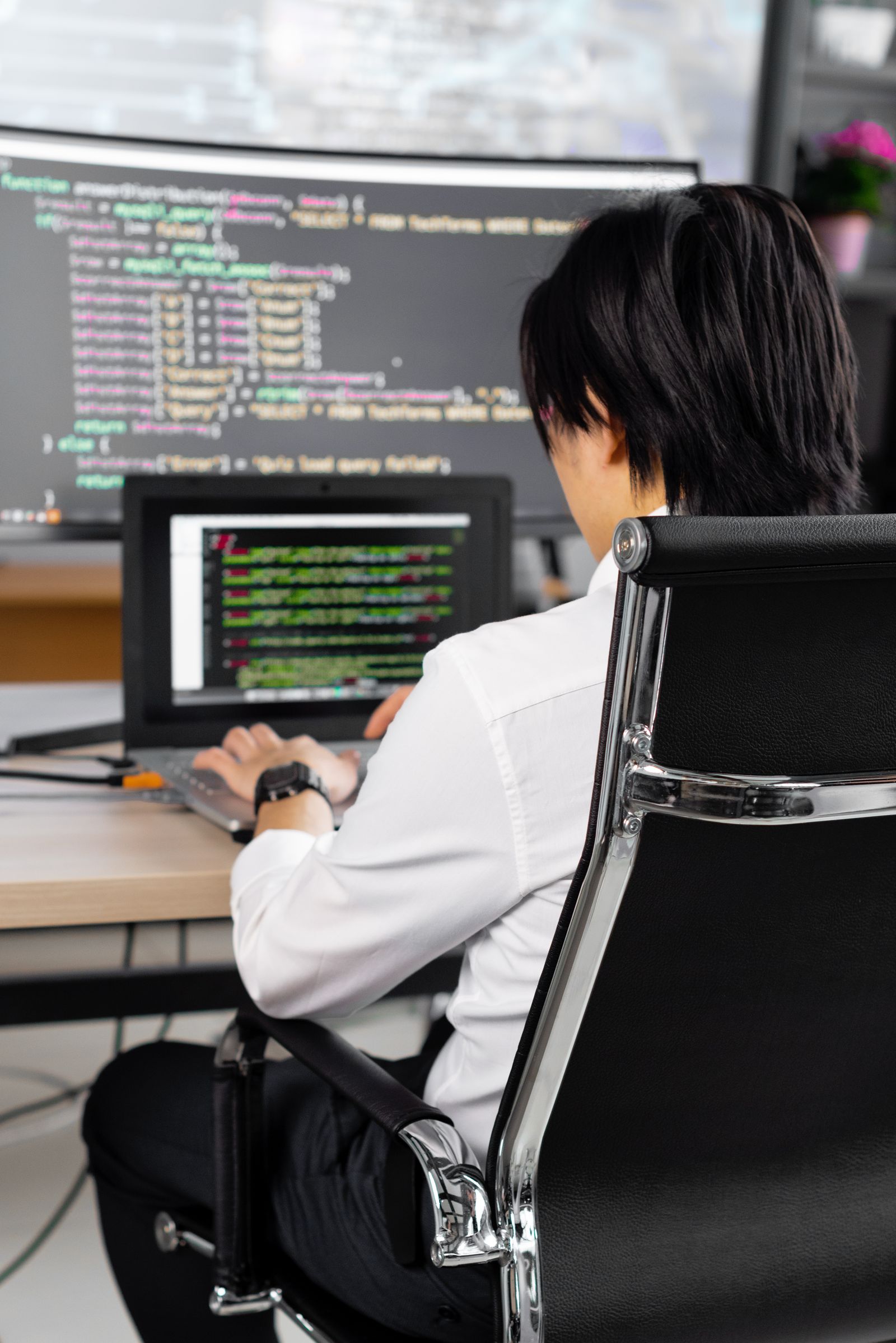 Website development on a modern laptop