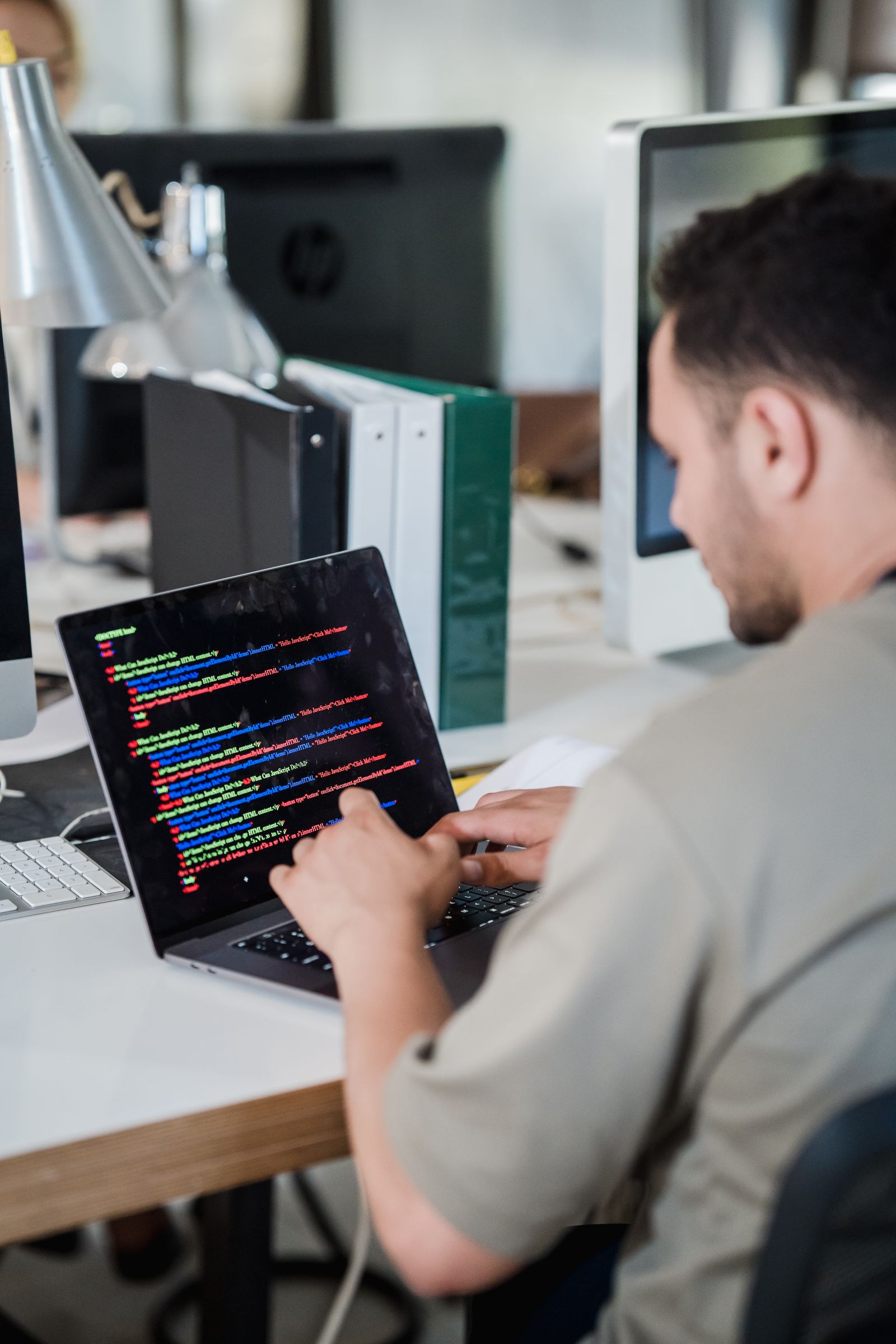 Website development on a modern laptop