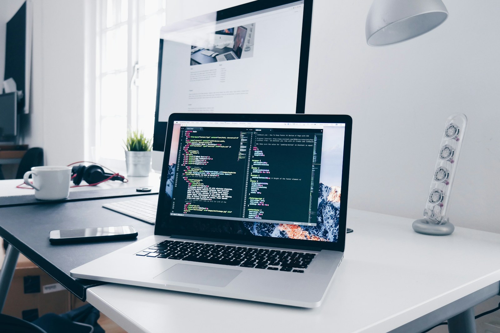 Website development on a modern laptop