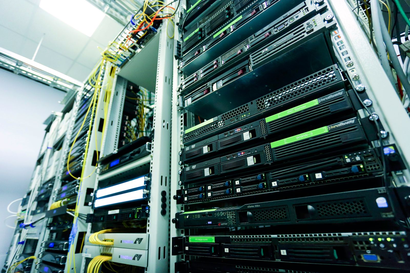 Enterprise network racks and structured cabling